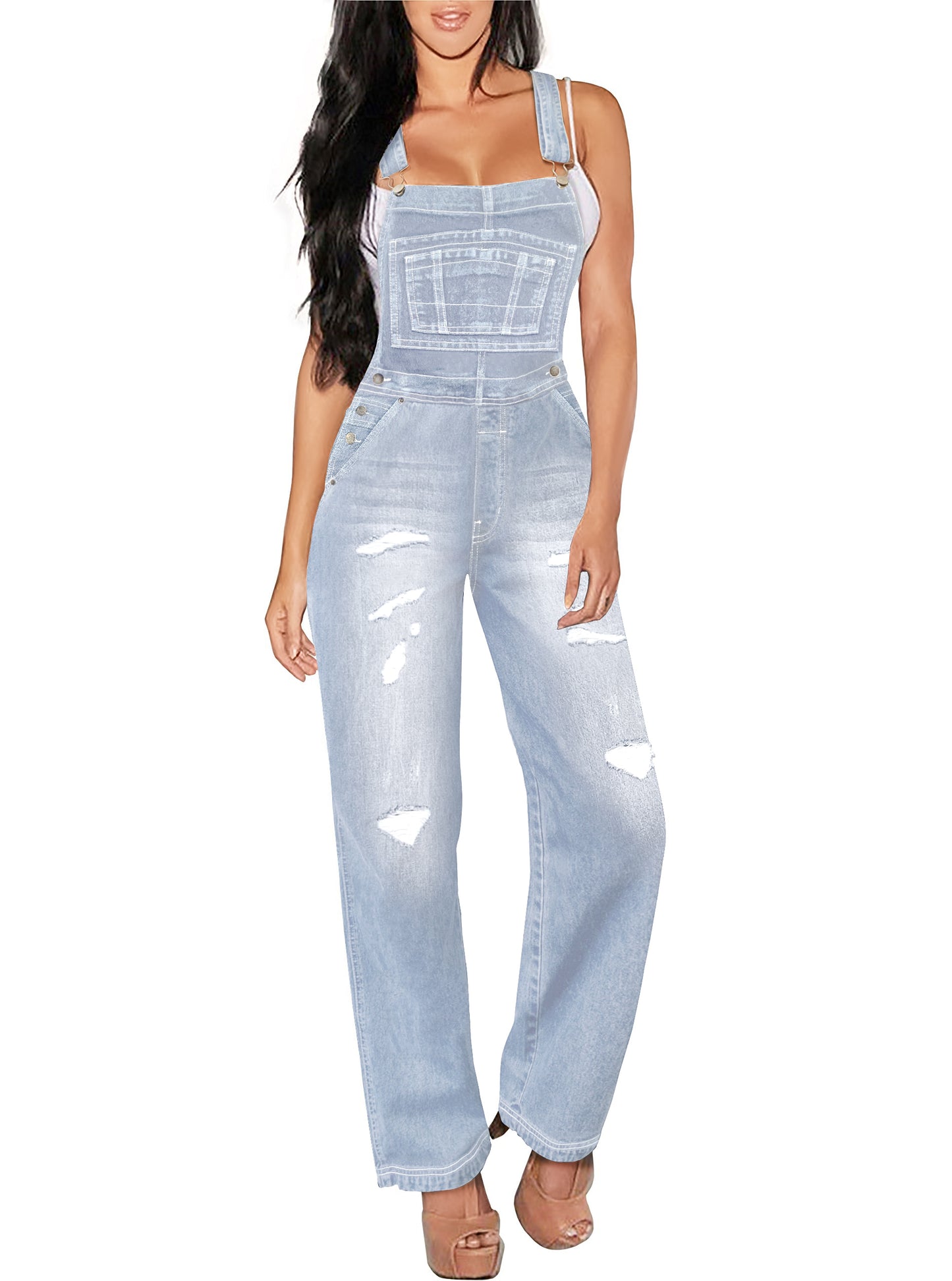 Women's Stretch Denim Overalls