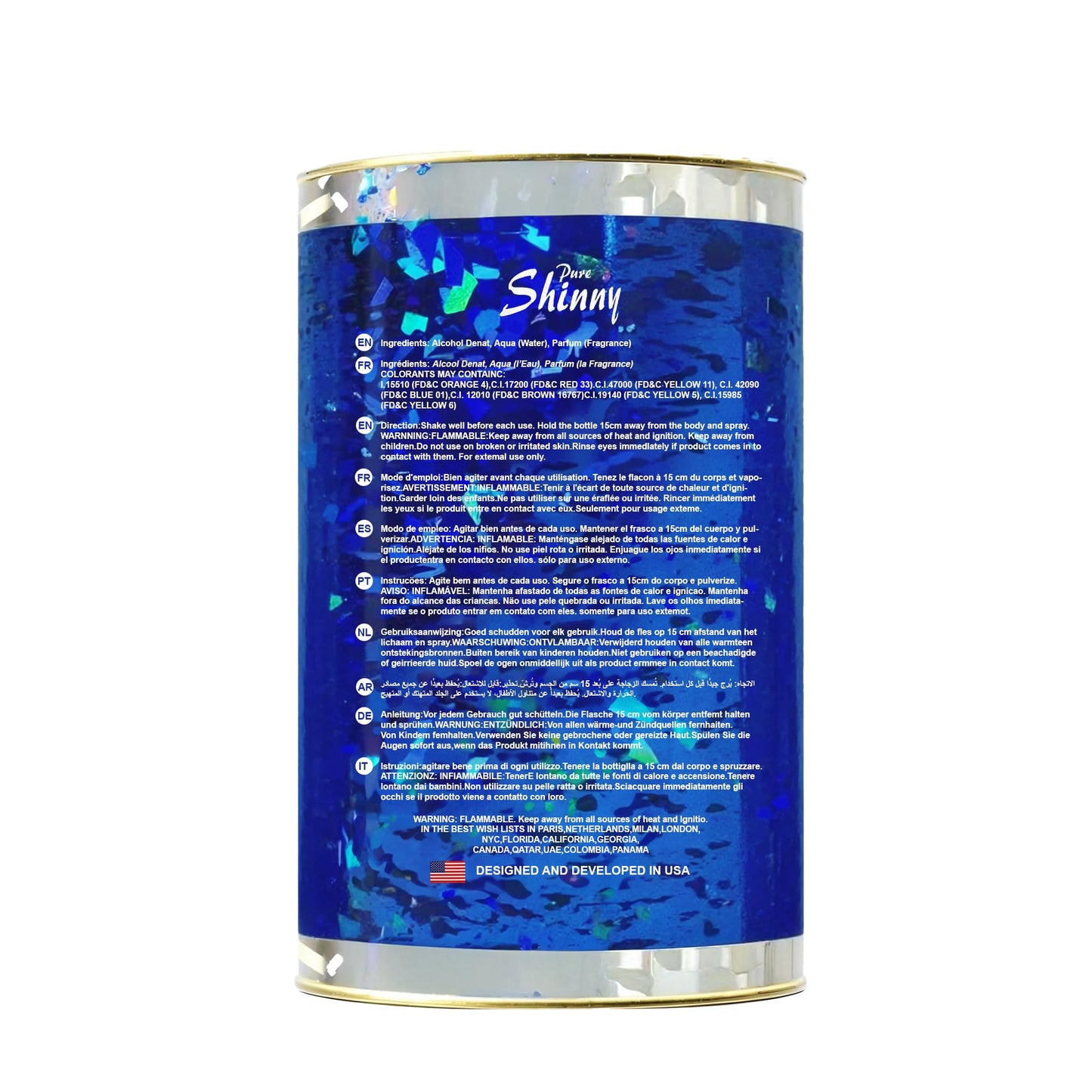 Pure Shiny Men For Men Eau De Toilette Vaporisateur Natural Spray 3.4 Fl Oz