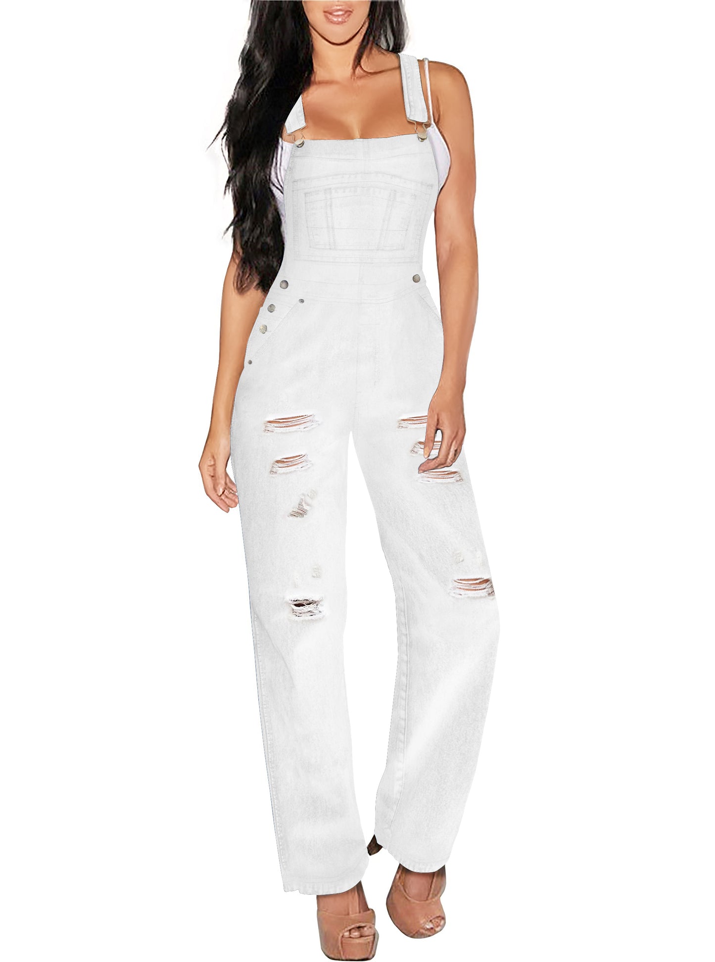 Women's Stretch Denim Overalls