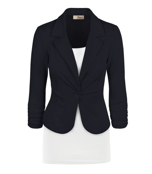 Women's Plus Nylon Ponte Blazer