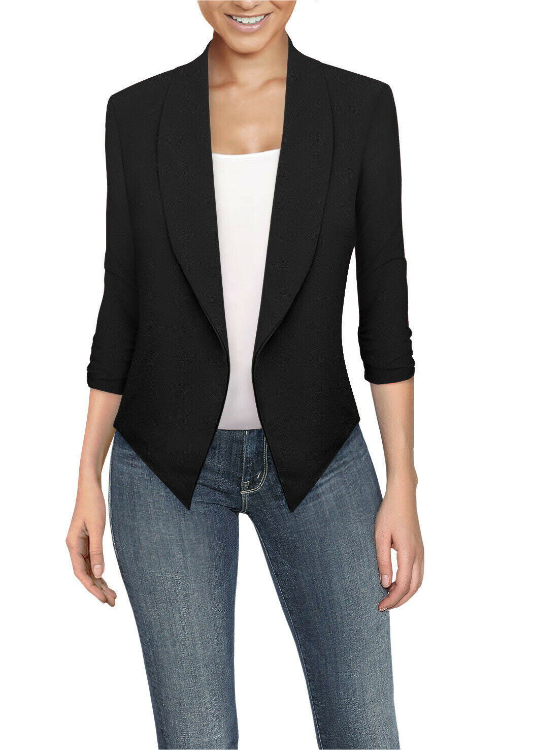 Women's Plus Casual Open Front Blazer