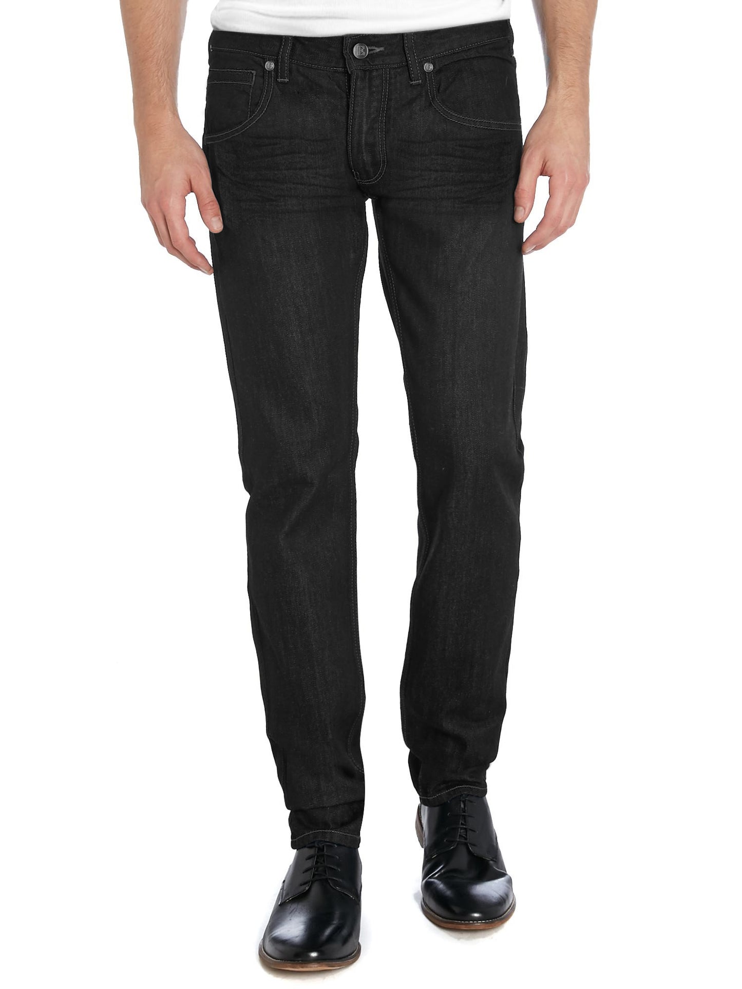 Mens Slim Hyper Stretch Motion Denim Detail Five Pocket Jean