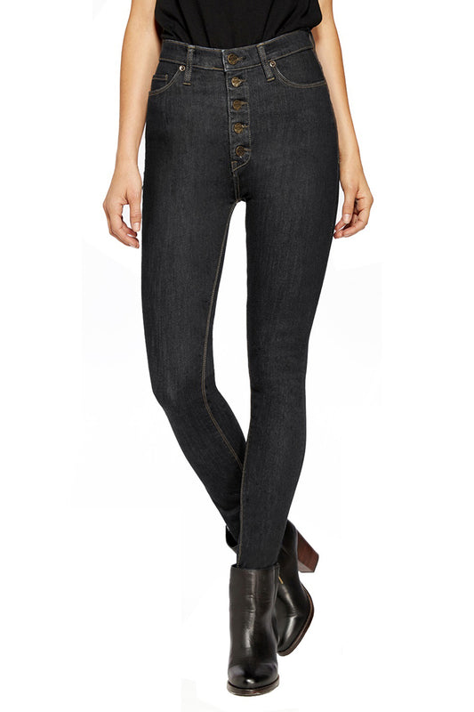 Plus Size Womens Super Stretch 5 Button High Waist Skinny Jeans