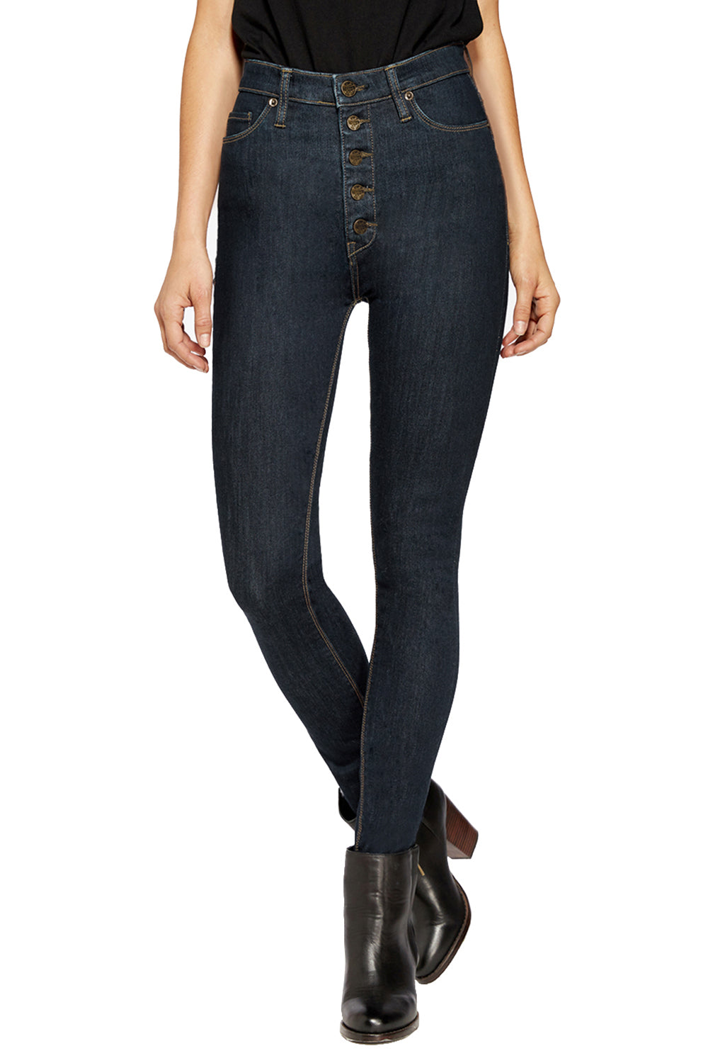 Plus Size Womens Super Stretch 5 Button High Waist Skinny Jeans