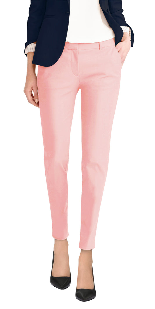 Plus Size Womens Premium Stretch Flat Front Trousers Pants