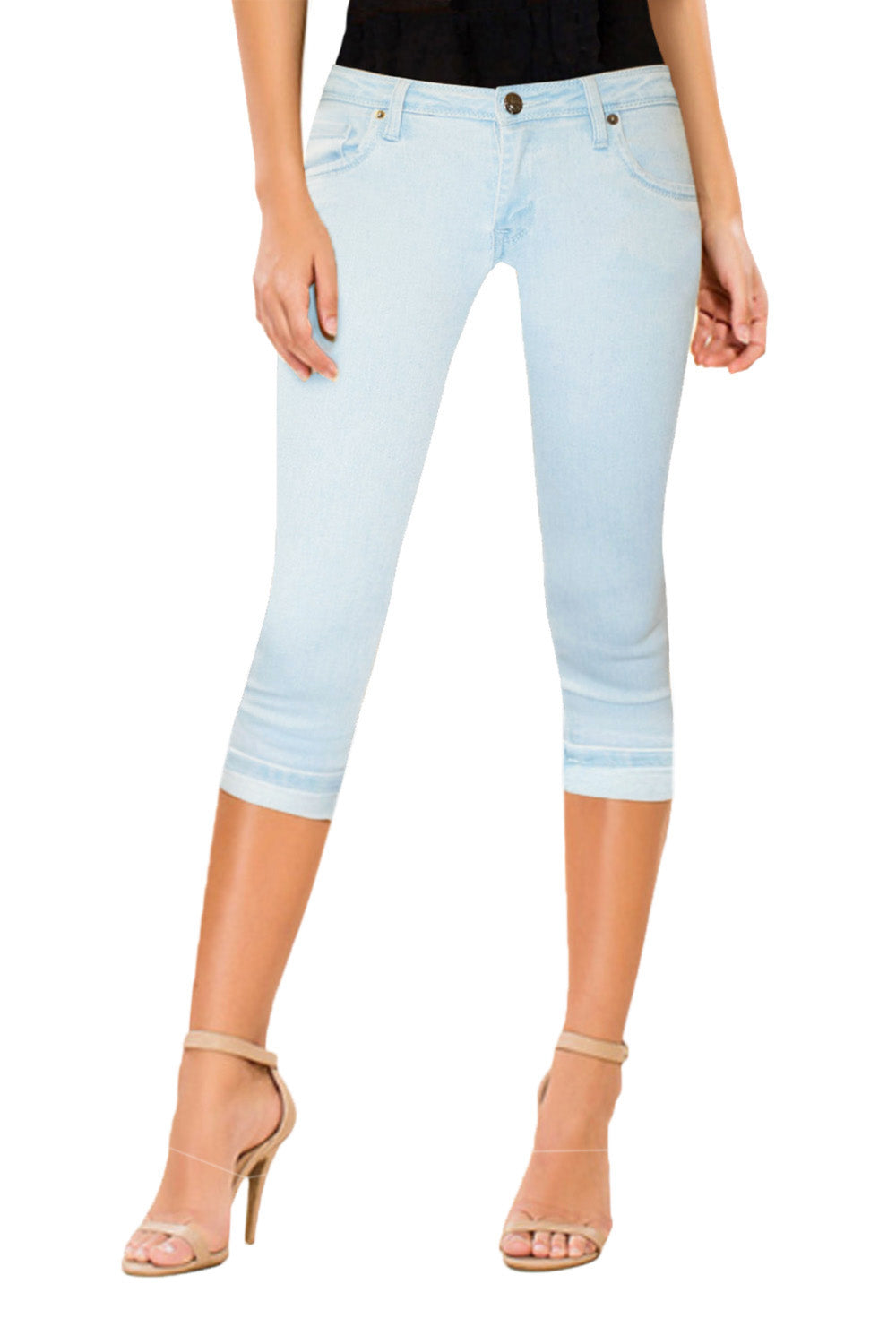 Plus Size Women's Perfectly Shaping Stretchy Denim Capri Jeans
