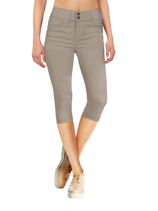 Plus Size Women's Butt Lift V2 Super Comfy Stretch Denim Capri