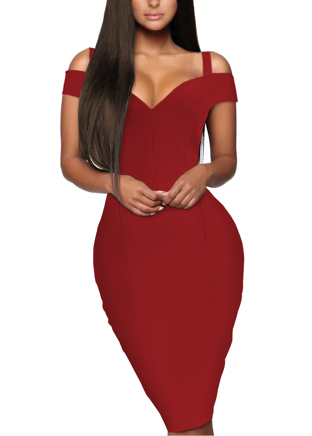 Women's Sexy V Neck Bodycon Stretch Bandage Dress – Fame Fashion Distribution | Affordable Women's Clothing Women's Sexy V Neck Bodycon Stretch Bandage Dress – Fame Fashion Distribution | Affordable Women's Clothing