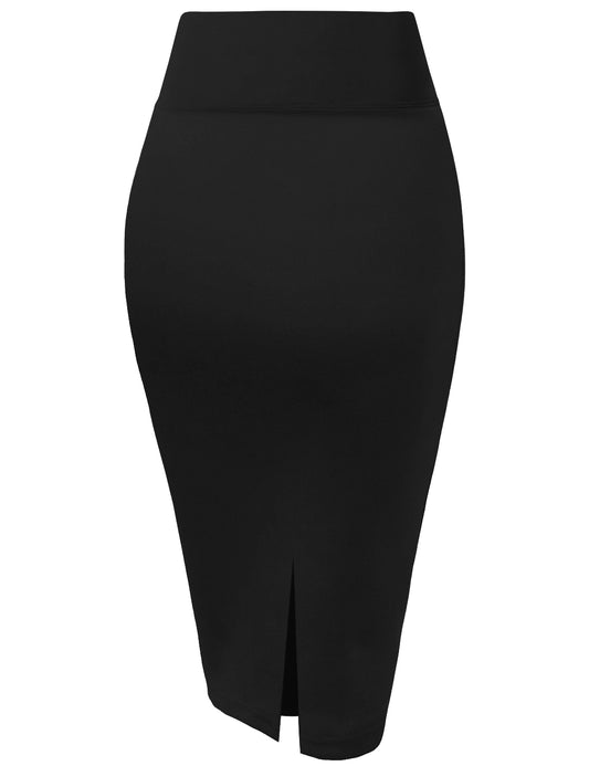 Womens Premium Stretch Office Pencil Skirt KSK45002 BLACK 1X