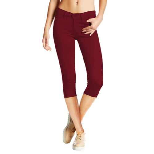 Women's Plus Mid-Rise Stretch Denim Capri Jeans