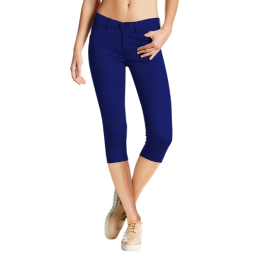 Women's Plus Mid-Rise Stretch Denim Capri Jeans
