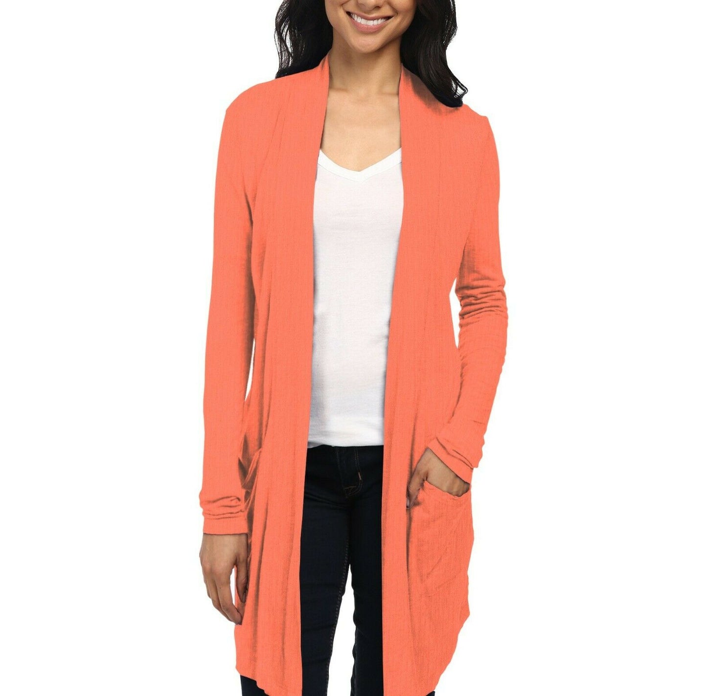 Women's Plus Open Front Drape Cardigan