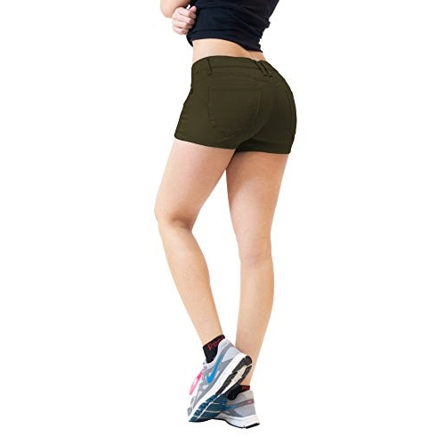 Women's Butt Lift Twill Denim Shorts