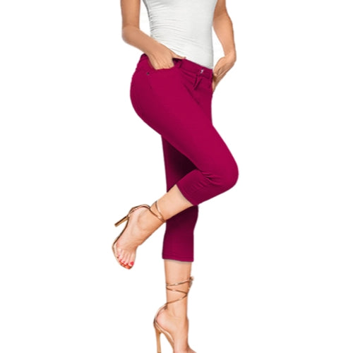 Women's Plus Butt Lift Stretch Denim Capri Jeans