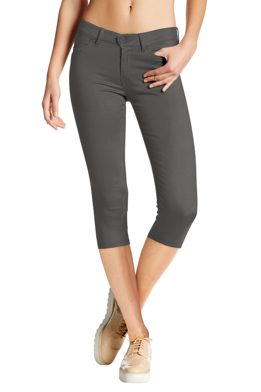 Women's Plus Mid-Rise Stretch Denim Capri Jeans