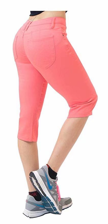 Women's Plus Butt Lift Stretch Denim Capri Jeans