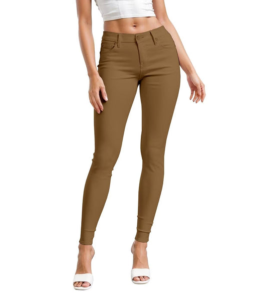 Hybrid & Company Women's Hyper Ultra Stretch Skinny Pants Assorted Styles - Tobacco