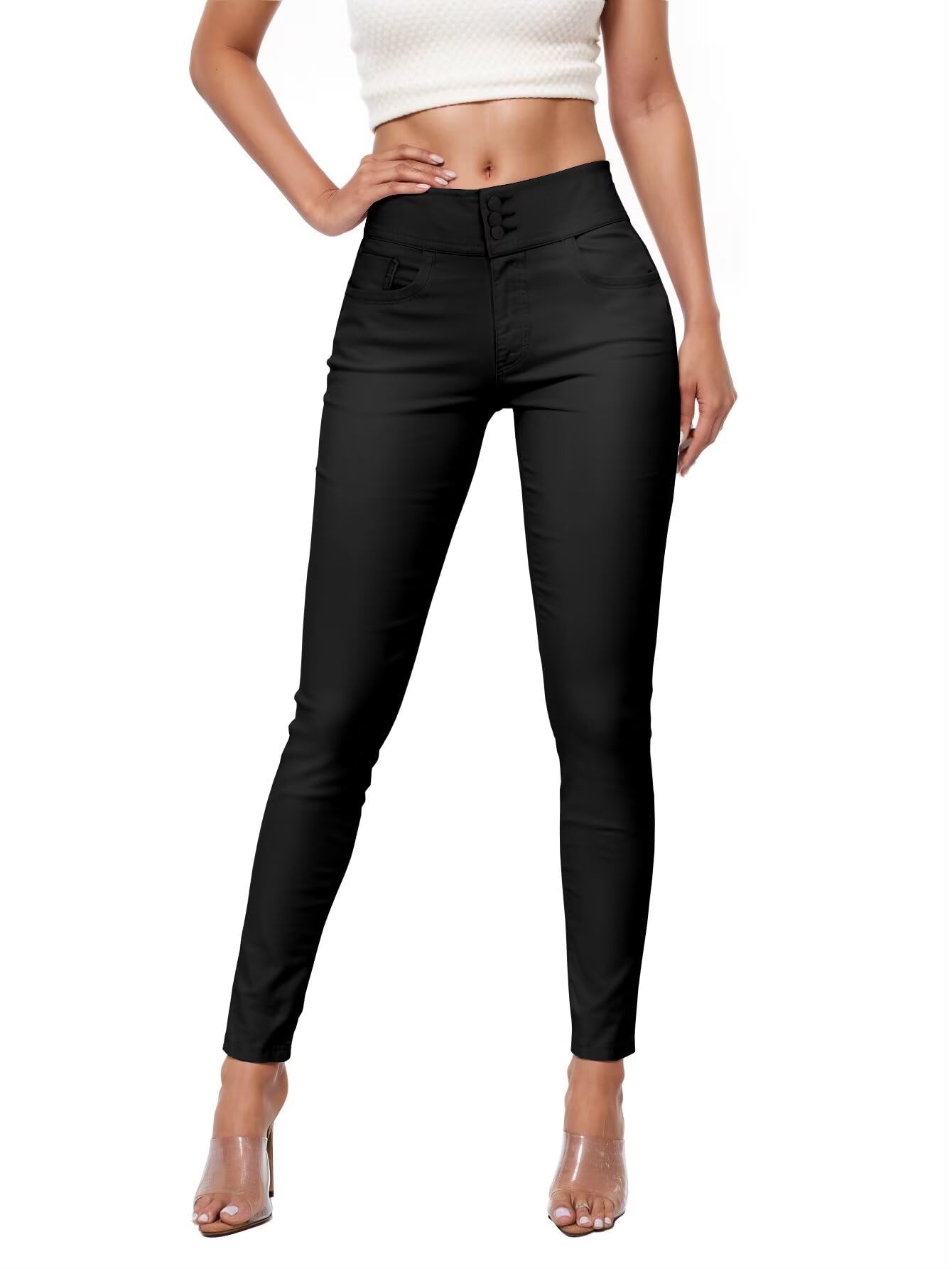 Hybrid & Company Women's Skinny Leg Pants - Black
