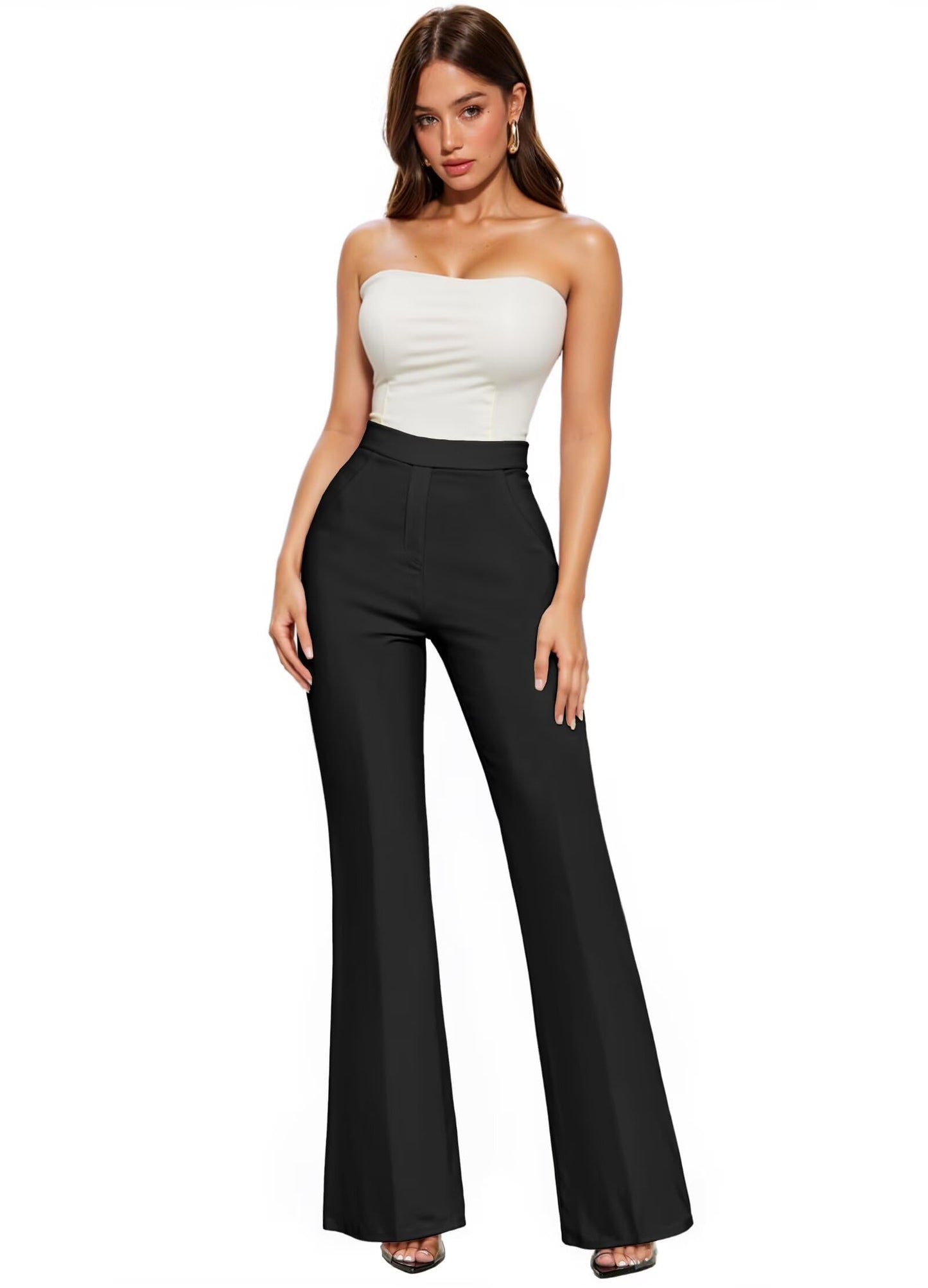 Hybrid & Company Women's Office Flare Pants