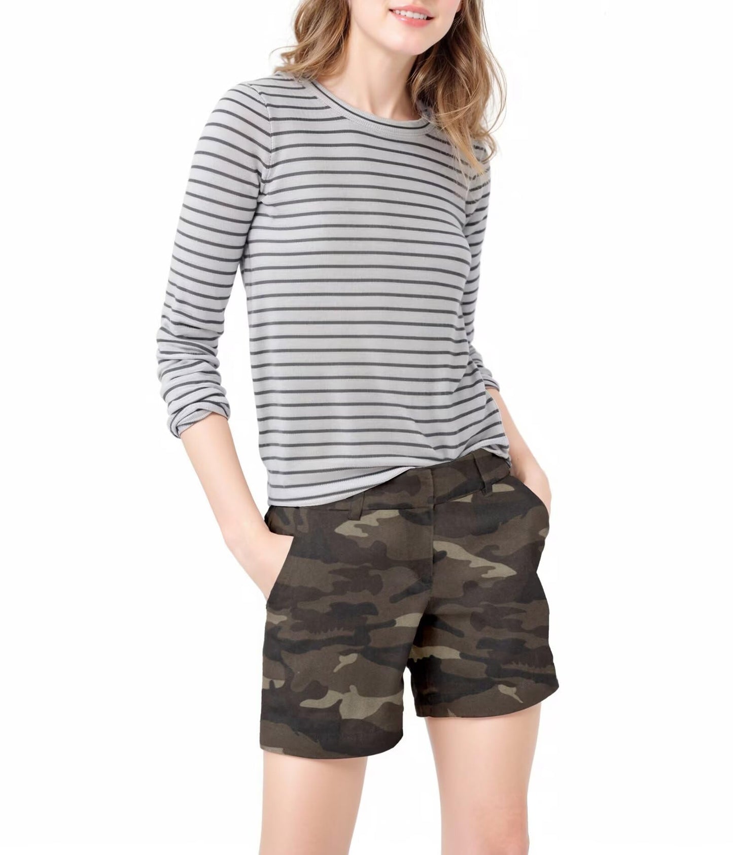 Hybrid & Company Women's Stretch Walking Shorts with Pockets