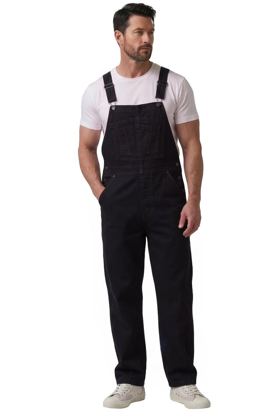 ETHANOL Men's Denim Workwear Bib Overalls - Black