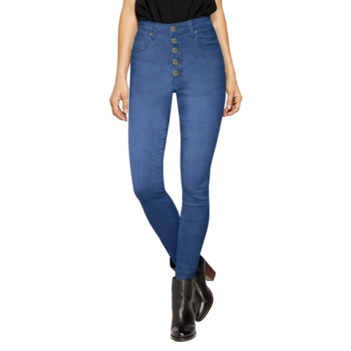 Women's Super Stretch 5 Button High Waist Jeans