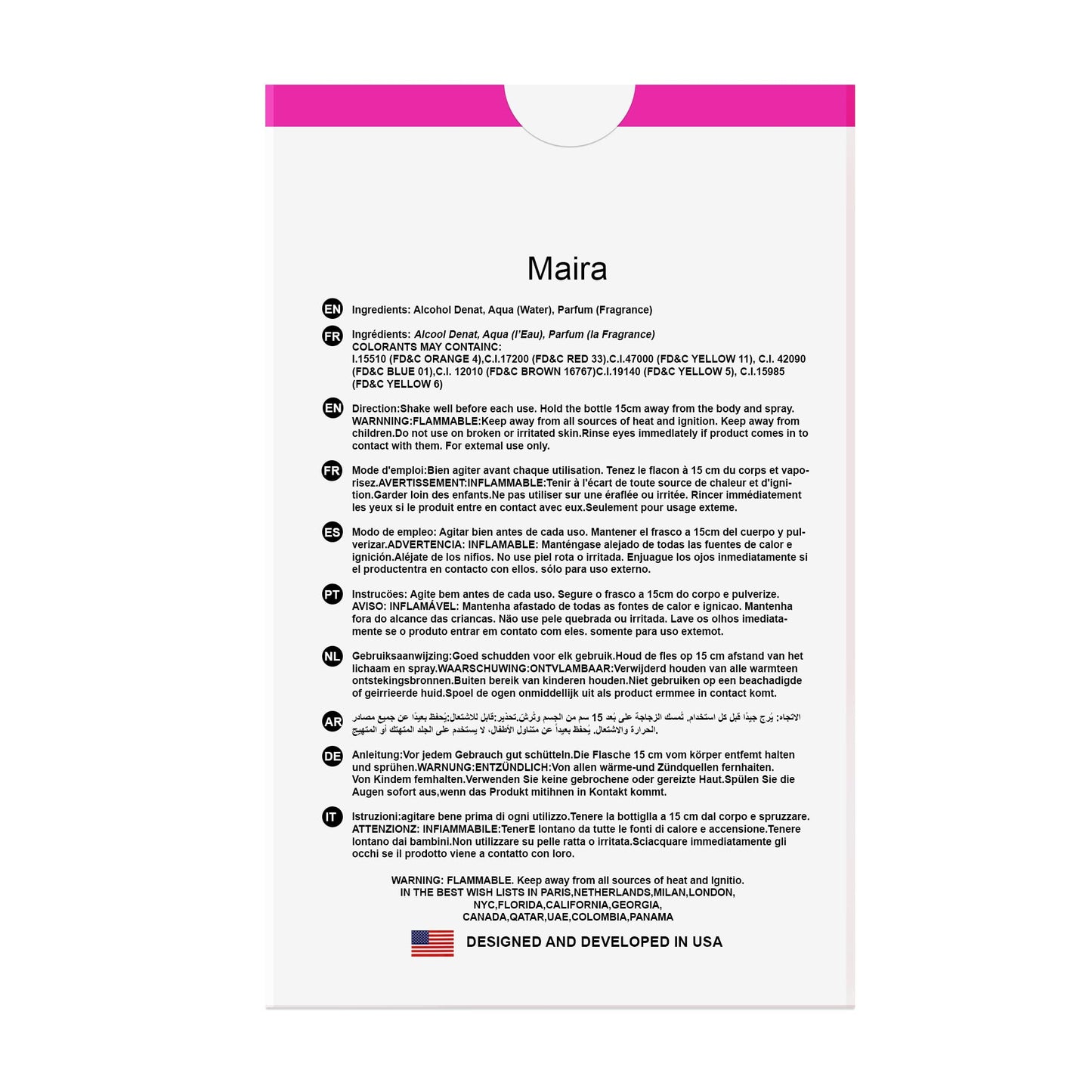 Women Maria Pour Femme Eau De Parfum Natural Spray Vaporisateur 3.4 Fl Oz