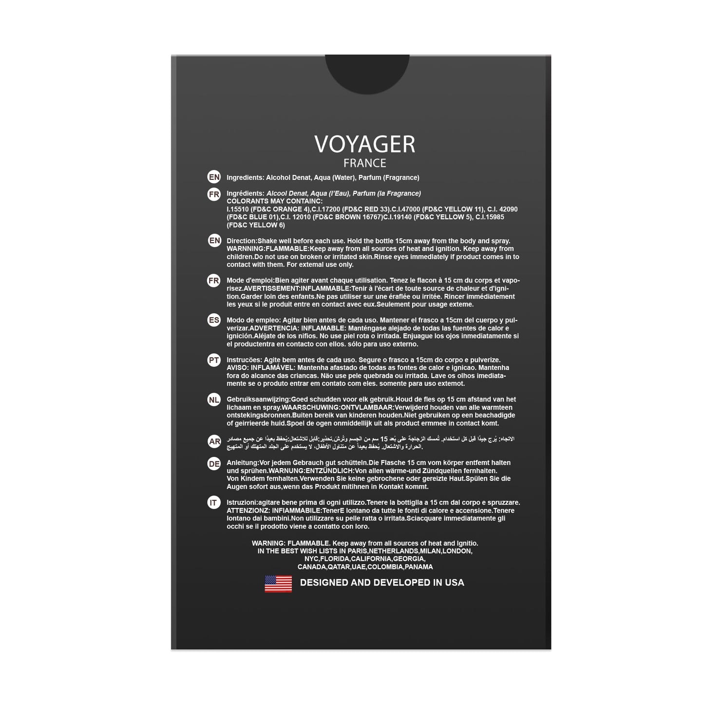 Voyager France For Men Eau De Parfum Vaporisateur Natural Spray 3.4 Fl Oz