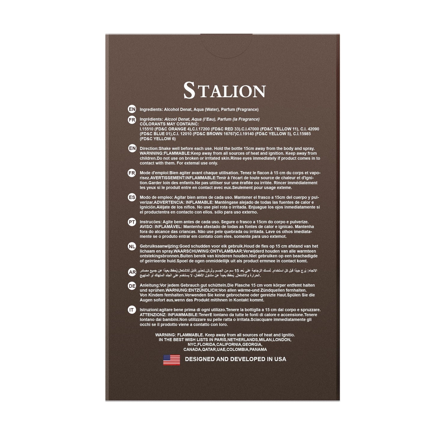 Stallion For Men Eau De Parfum Vaporisateur Natural Spray 3.4 Fl Oz
