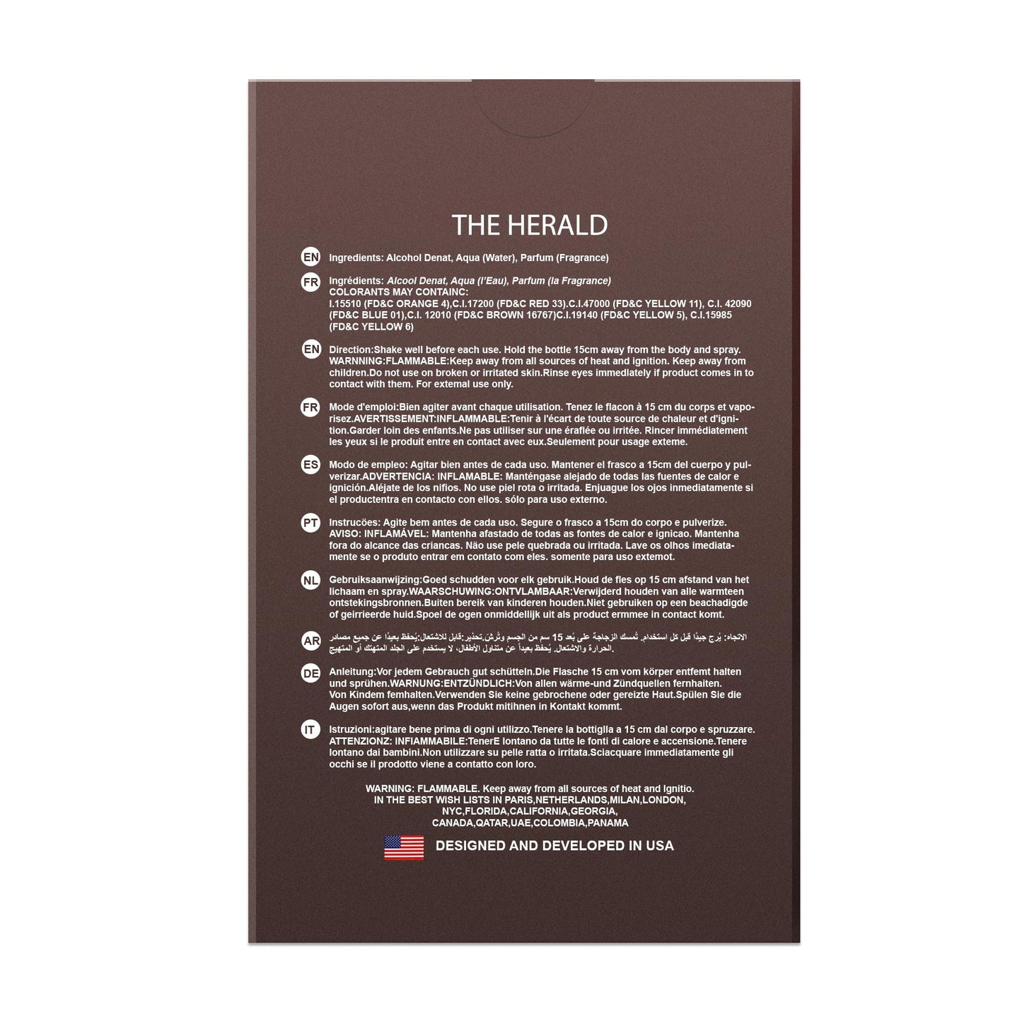 The Herald For Men Eau De Toilette Vaporisateur Natural Spray 3.4 Fl Oz