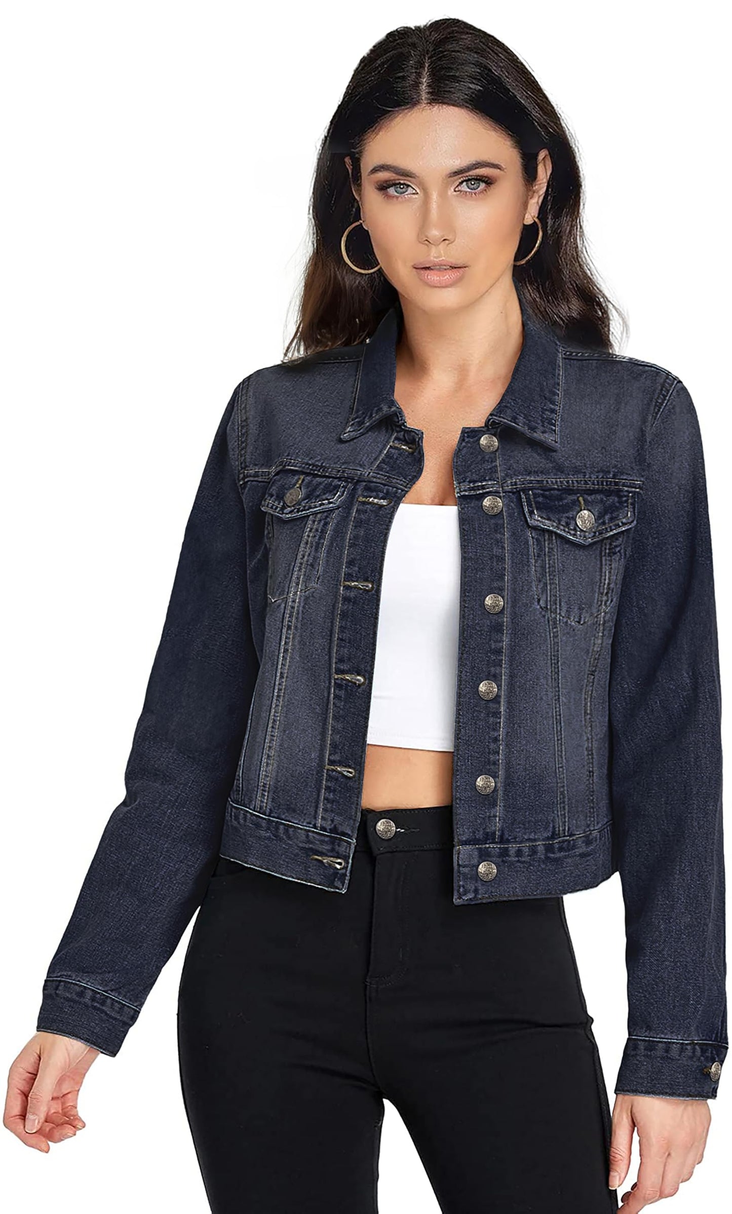 Hybrid & Company Women's Denim Jacket - Dark Wash