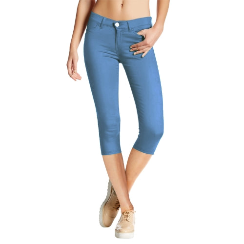 Women's Plus Mid-Rise Stretch Denim Capri Jeans