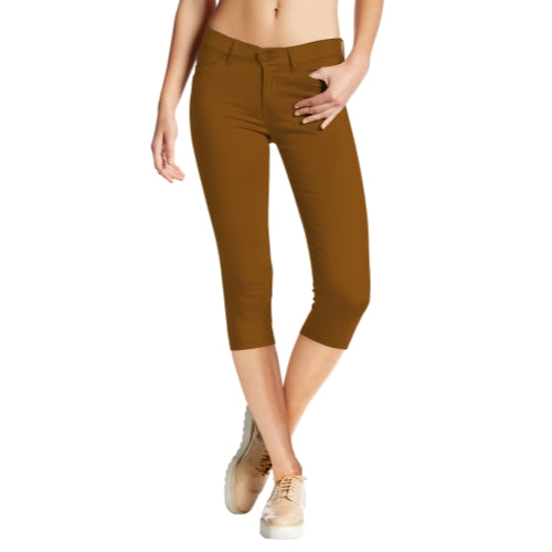Women's Plus Mid-Rise Stretch Denim Capri Jeans