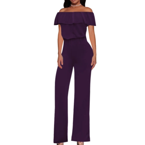 Women's Off Shoulder Wide Leg Jumpsuit