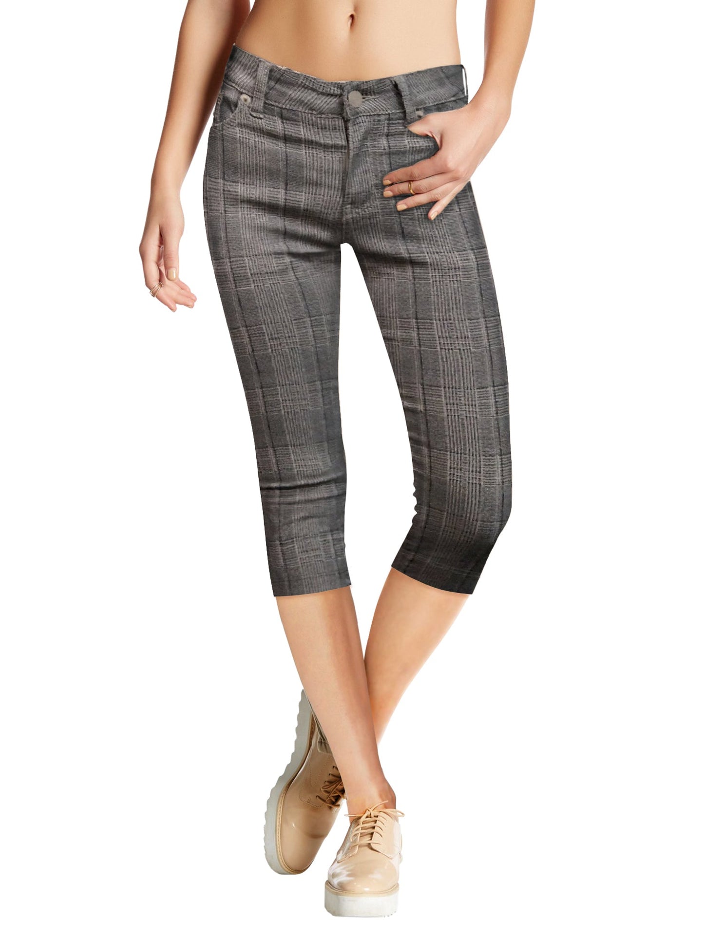 Women's Plus Mid-Rise Stretch Denim Capri Jeans