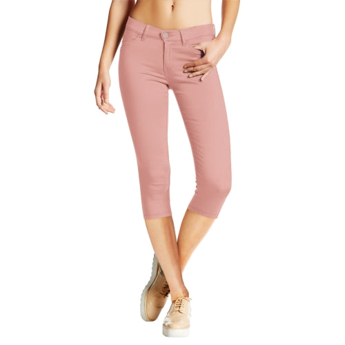Women's Plus Mid-Rise Stretch Denim Capri Jeans