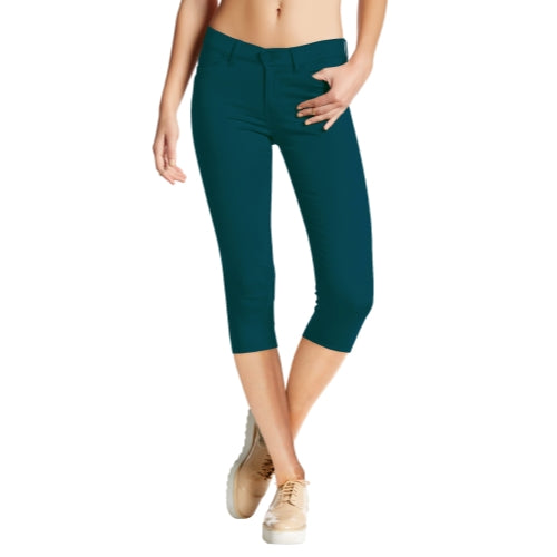 Women's Plus Mid-Rise Stretch Denim Capri Jeans