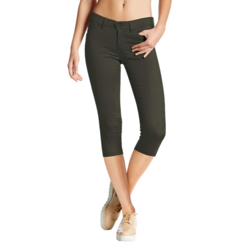 Women's Plus Mid-Rise Stretch Denim Capri Jeans
