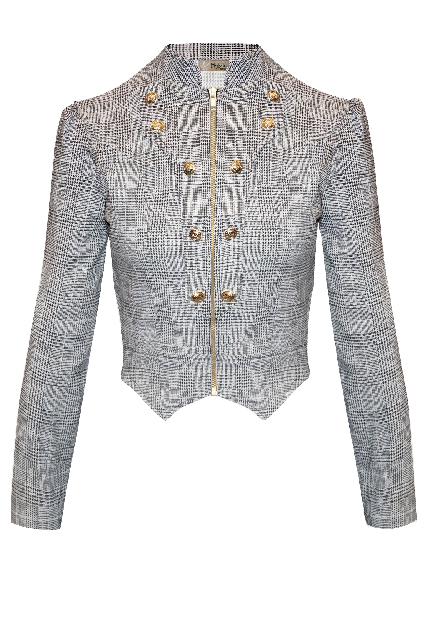 Women's Crop Zip-Up Military Blazer