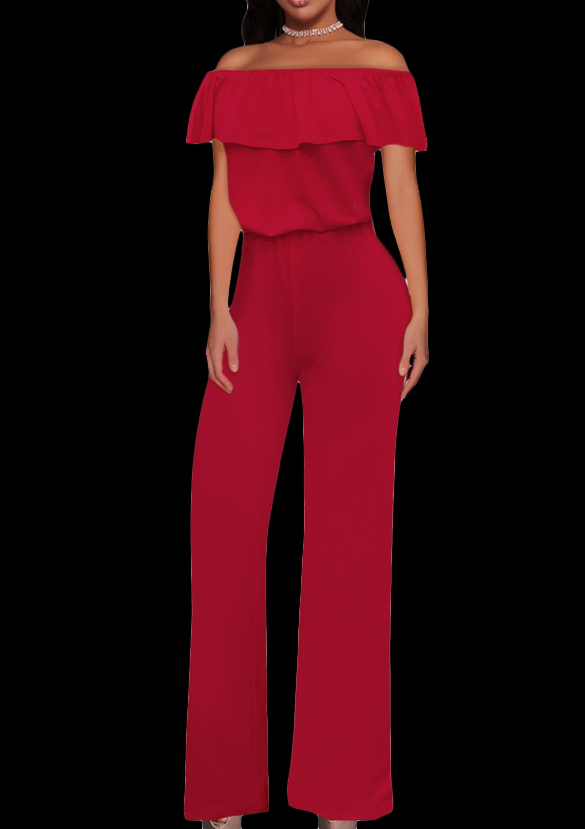 Women's Off Shoulder Camouflage High Waist Wide Leg Jumpsuit