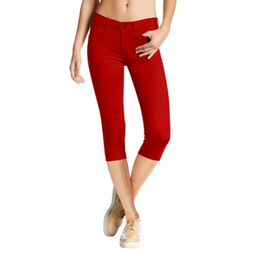 Women's Plus Mid-Rise Stretch Denim Capri Jeans