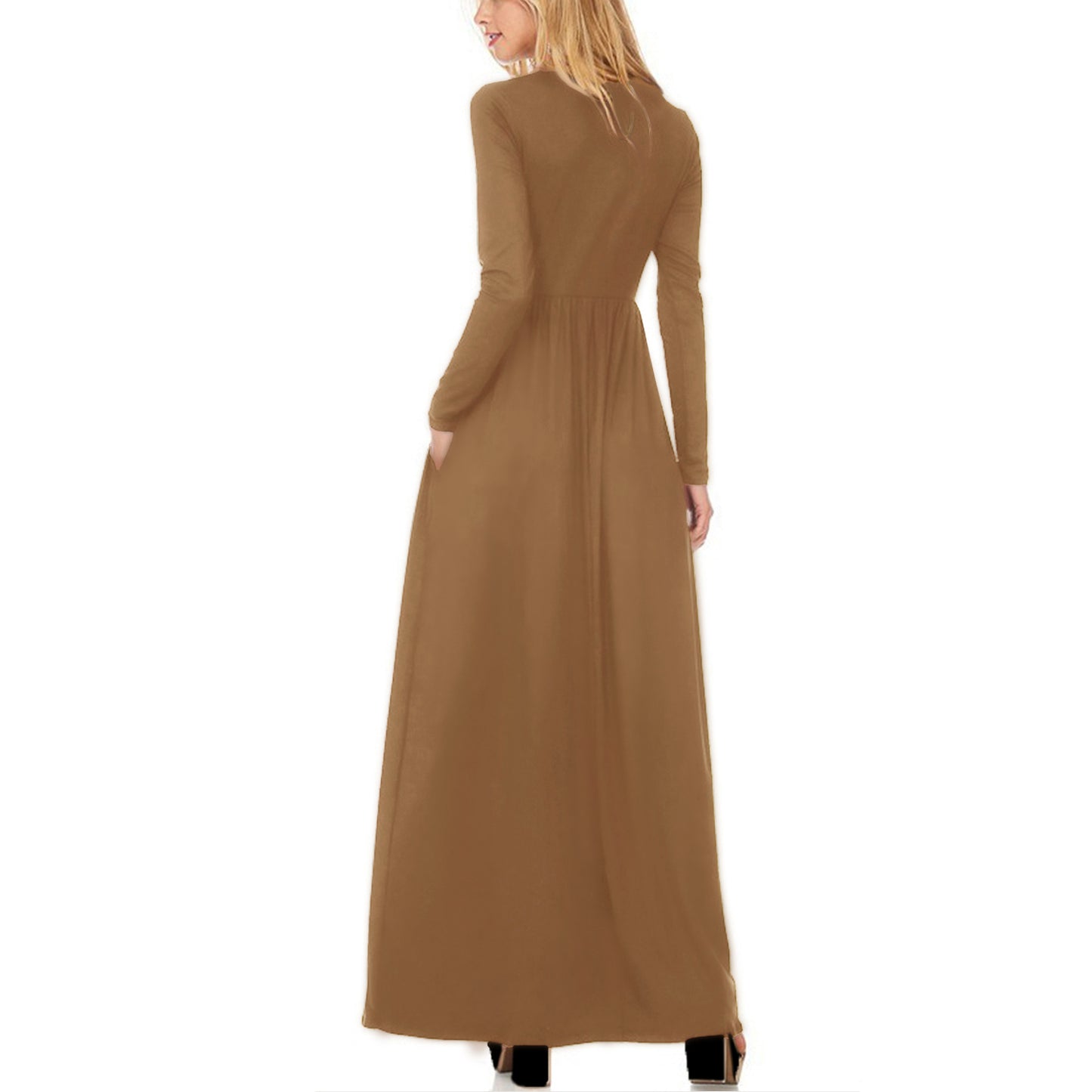 Women's Plus Long Sleeve Maternity Maxi Dresses
