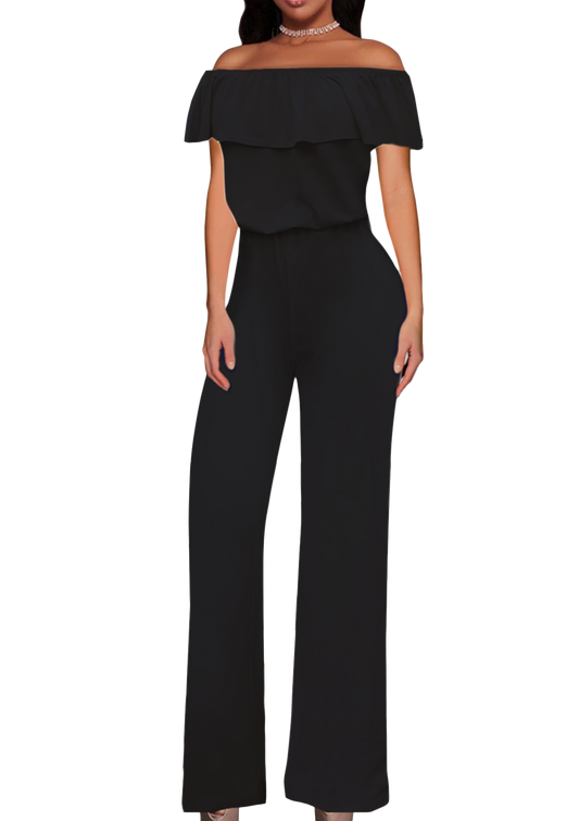 Women's Off Shoulder High Waist Wide Leg Jumpsuit