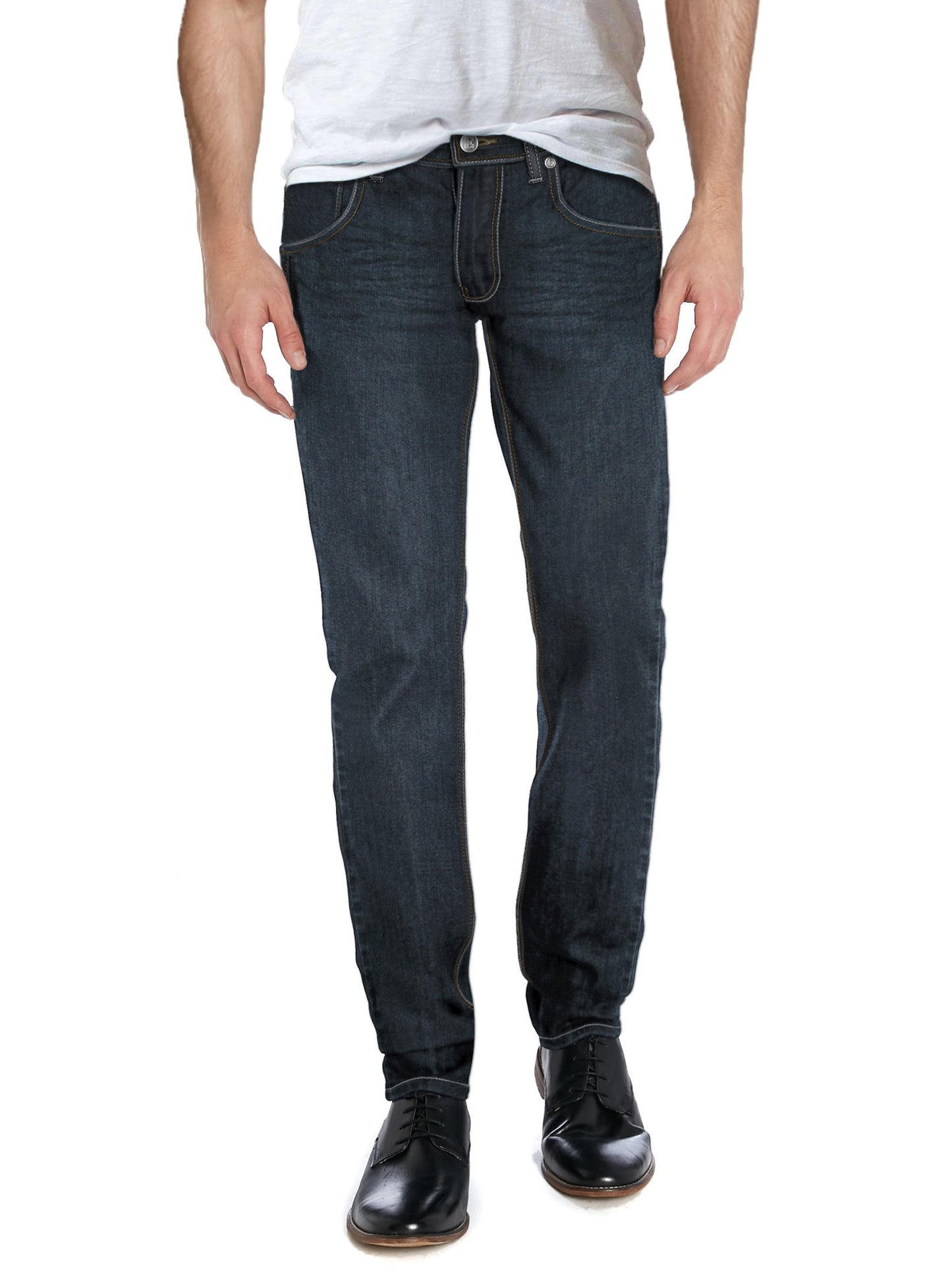 Mens Slim Causal Stretch Motion Denim Jean with Basic Back Pocket