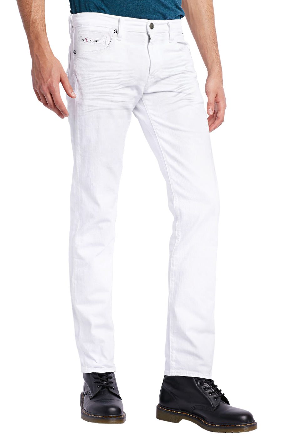 Mens Slim Hyper Stretch Motion Denim Detail Five Pocket Jean