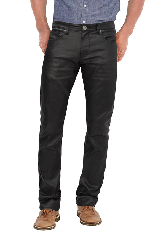 Men Stretch Fashion Casual Faux Leather Pants