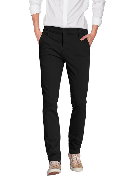 Mens Stretch Slim Straight Wrinkle ResisTant Dress Pants