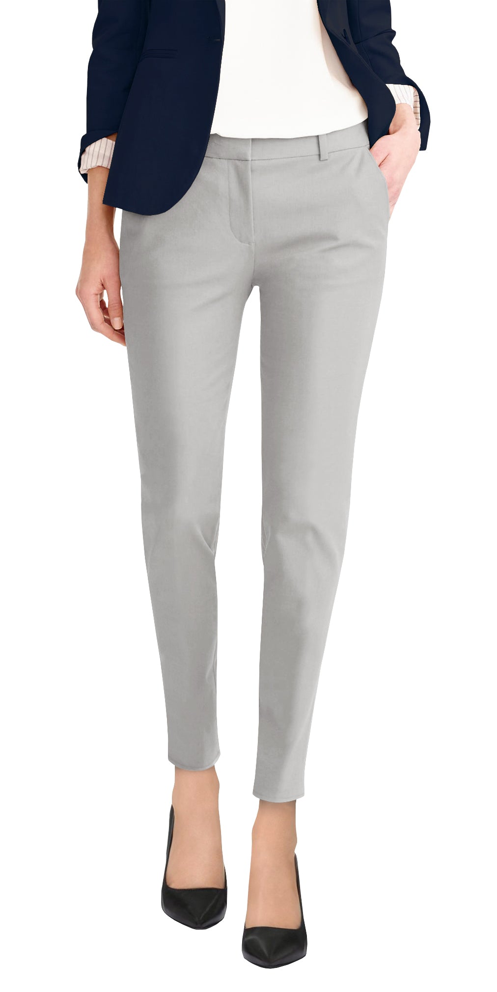Plus Size Womens Premium Stretch Flat Front Trousers Pants