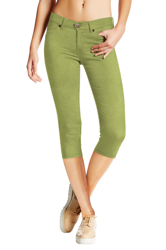 Women's Stretchy Denim Capri Jeans