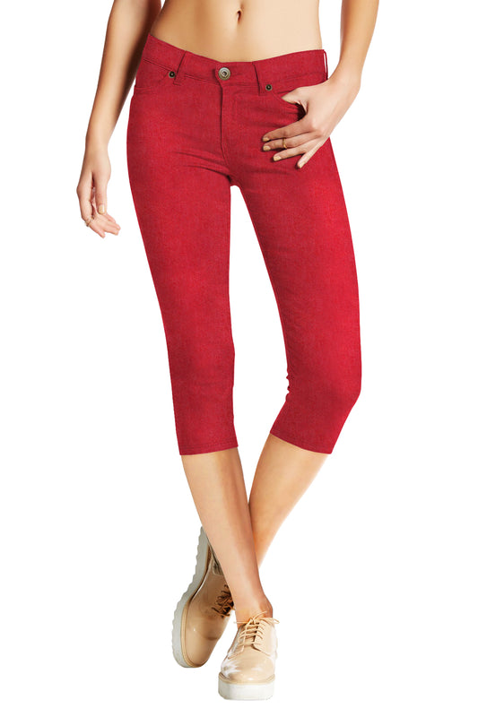 Women's Stretchy Denim Capri Jeans